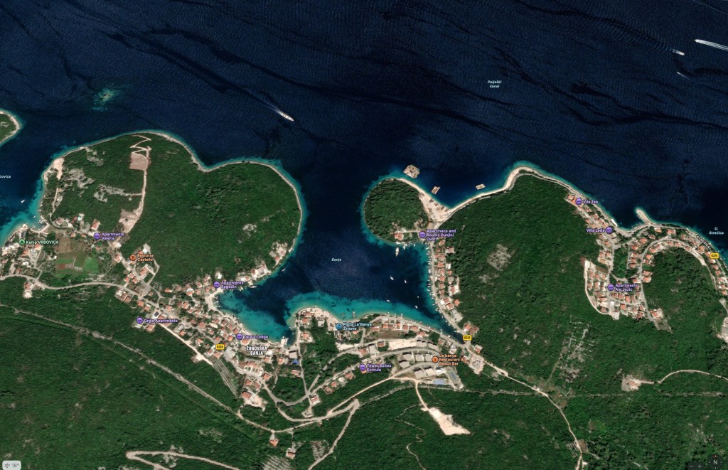 An aerial view of Uvala Luka Banja