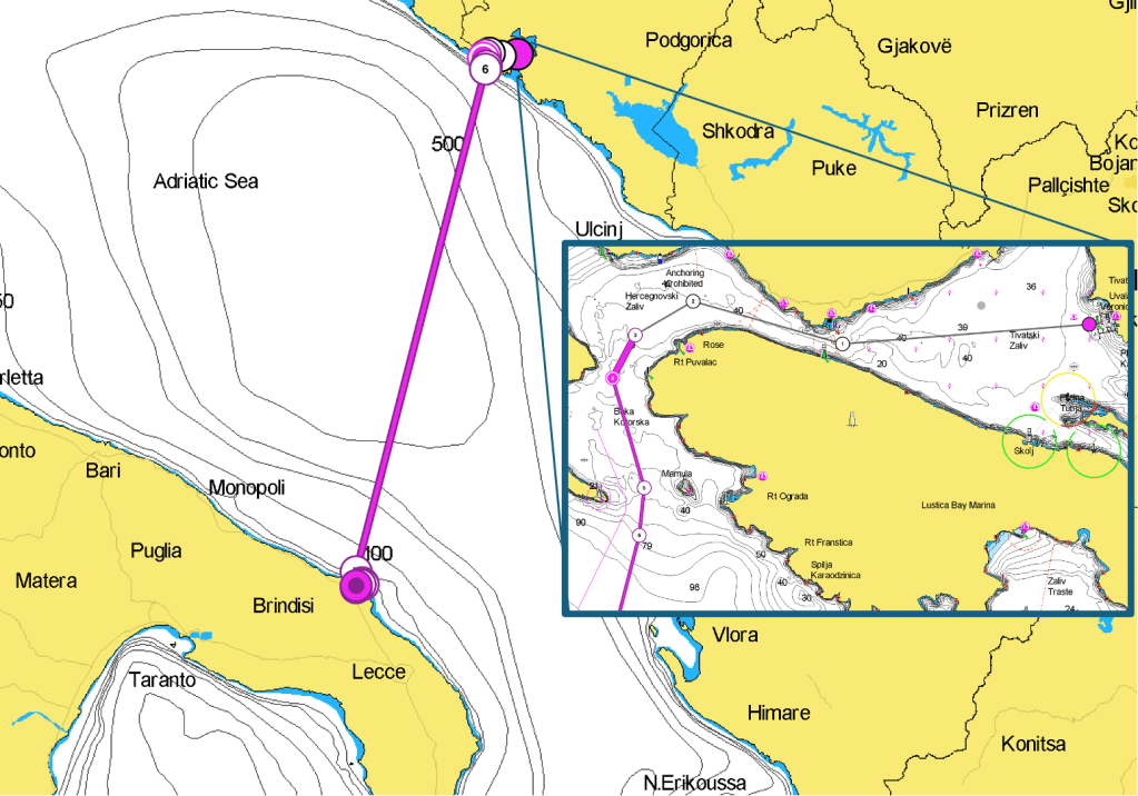 From Tivat to Brindisi across the Adriatic